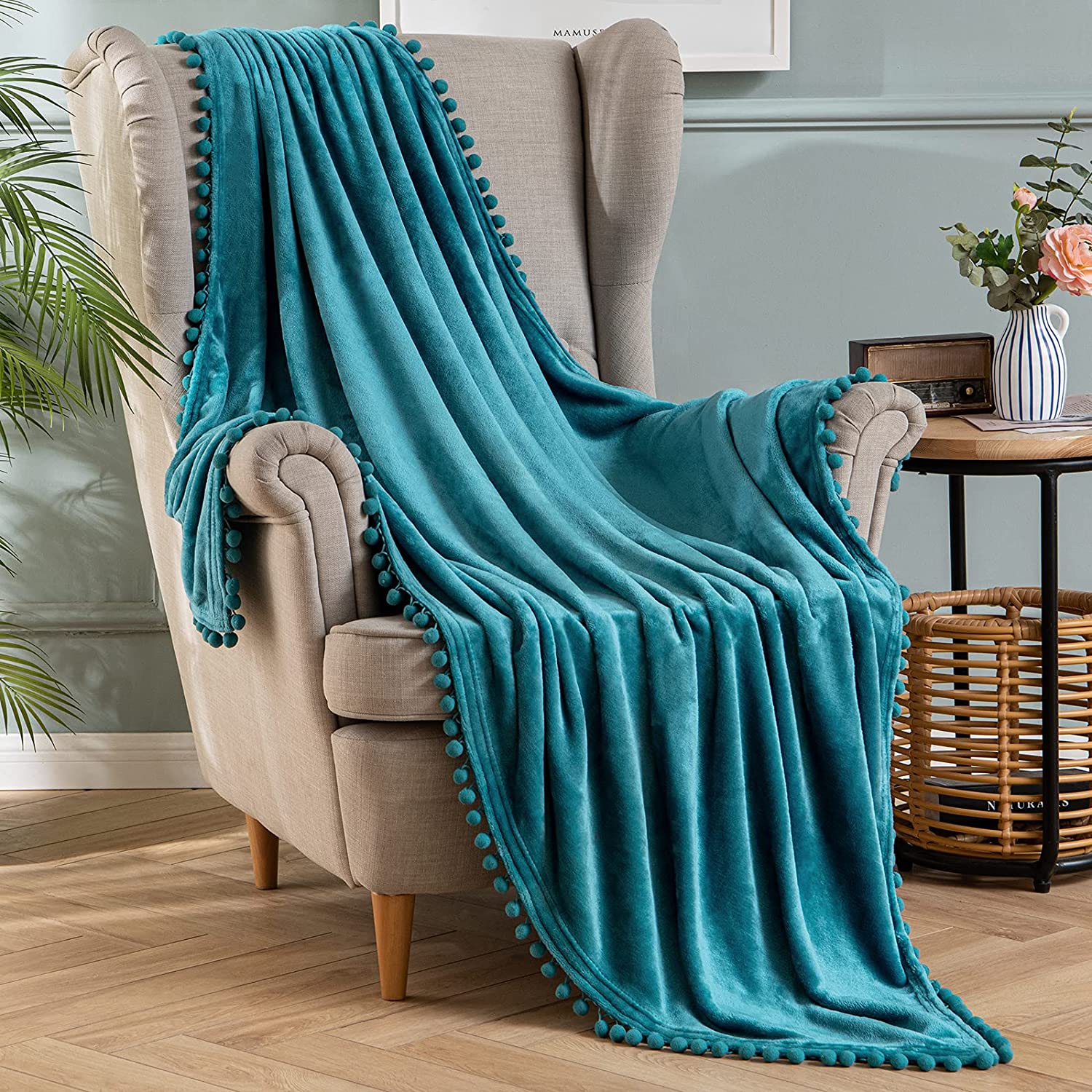 Turquoise velvet throw sale