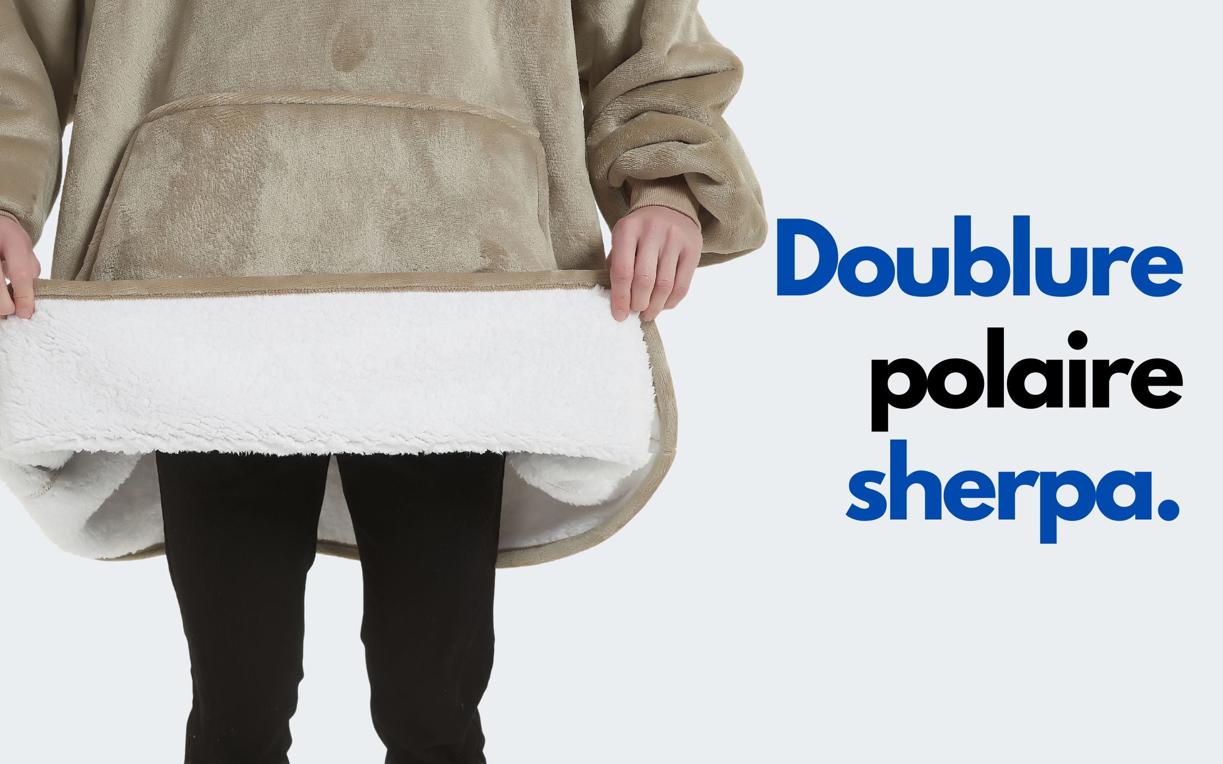 Doublure Polaire Sherpa chaude moelleuse cozy The Oversized Hoodie Homme Beige