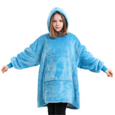 Plaid à capuche enfant bleu azur The Oversized Hoodie