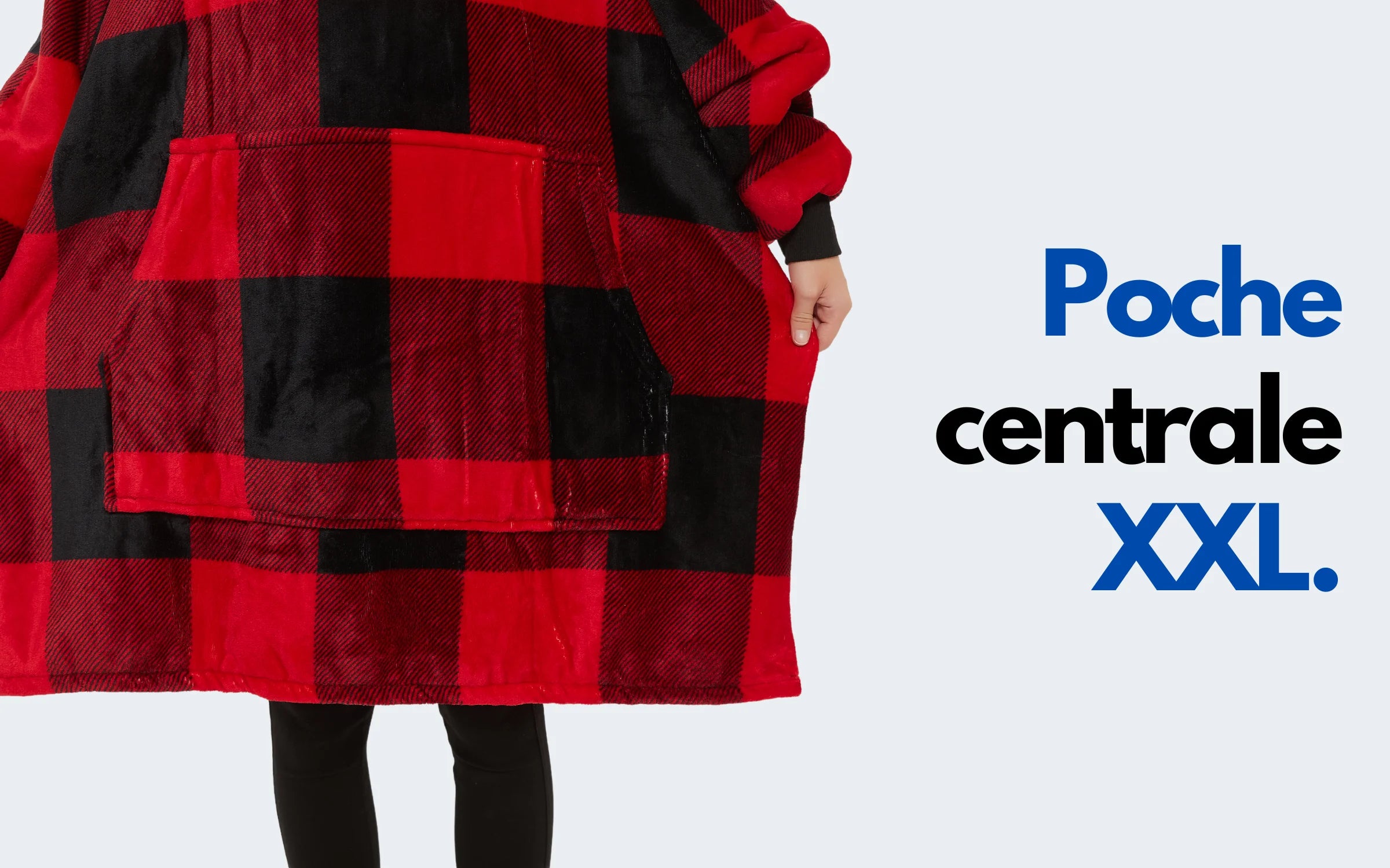 Poche centrale XXL pull polaire écossais The Oversized Hoodie