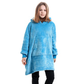 Sweat plaid enfant bleu azur The Oversized Hoodie