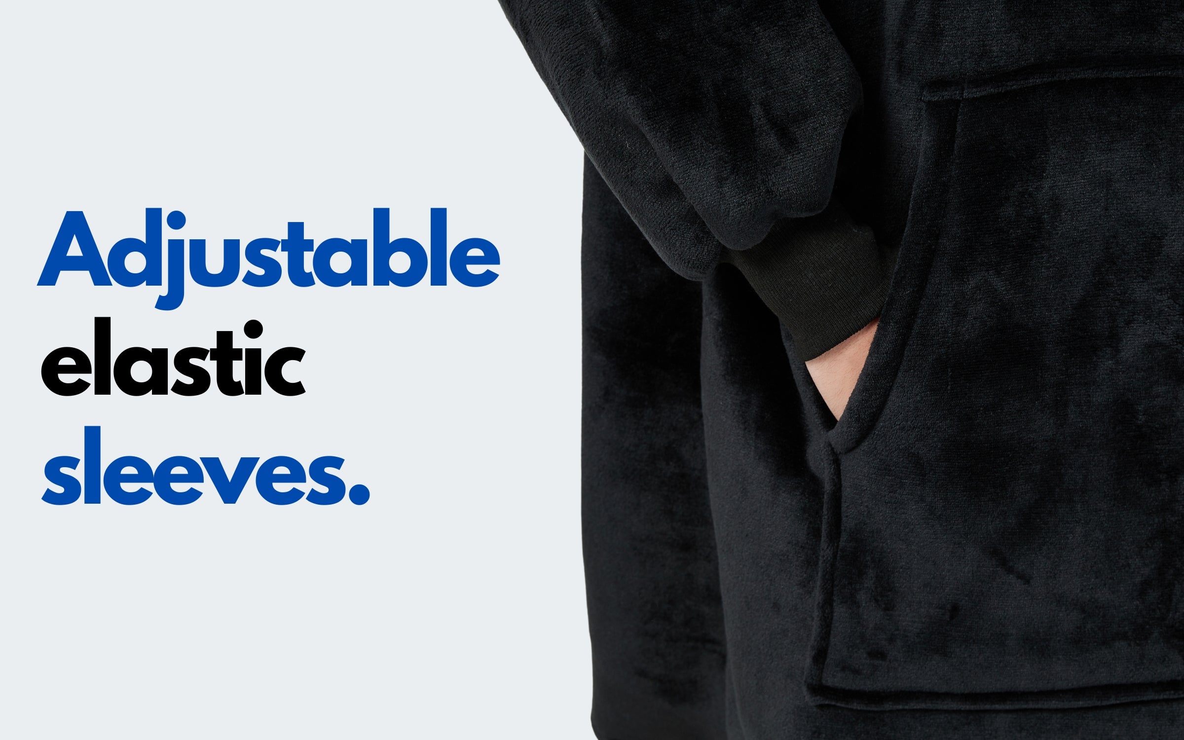 adjustable elastic sleeves black men's hoodie blanket wearable hooded blanket The Oversized Hoodie