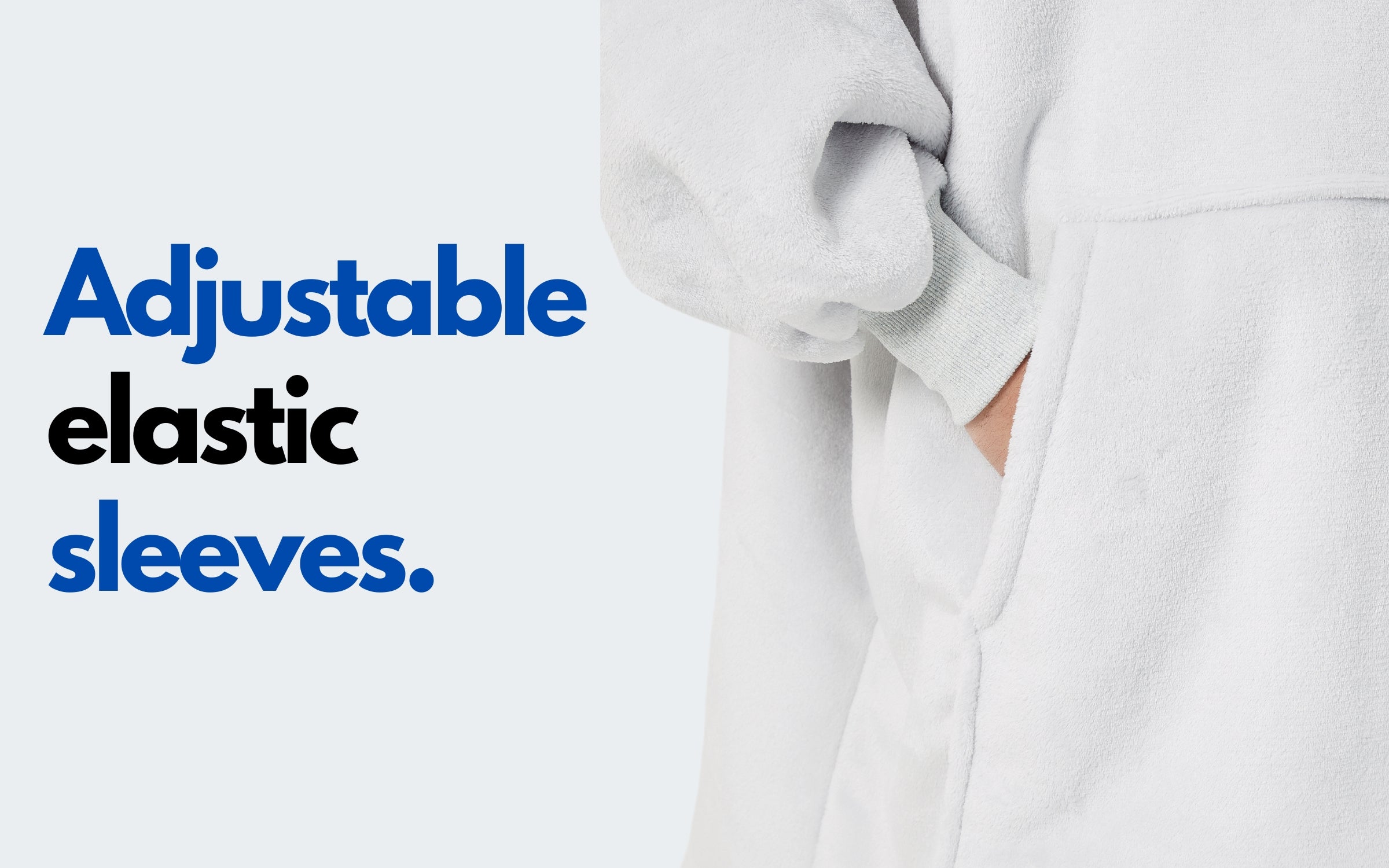 adjustable elastic sleeves white silver men's hoodie blanket wearable hooded blanket The Oversized Hoodie