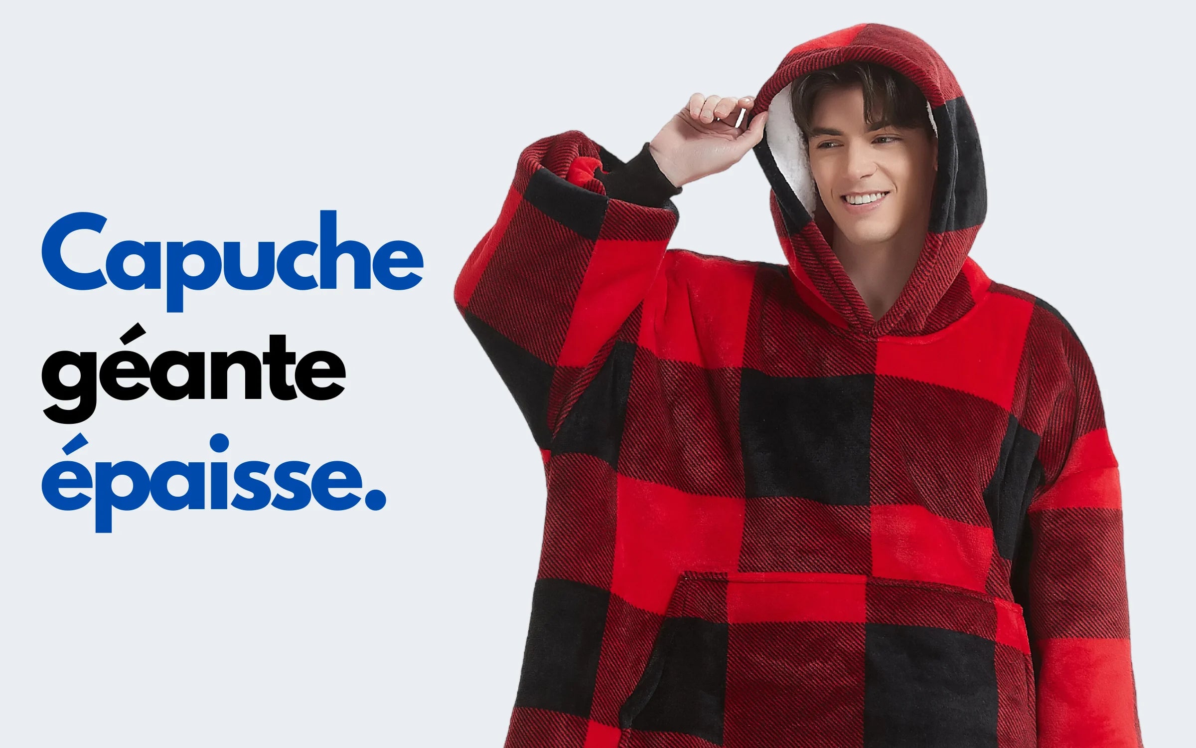 capuche géante épaisse sweat plaid écossais