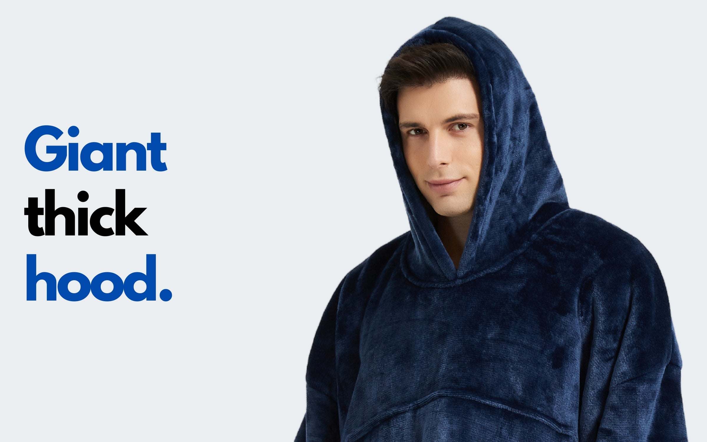 giant thick hood navy blue men's hoodie blanket wearable hooded blanket The Oversized Hoodie
