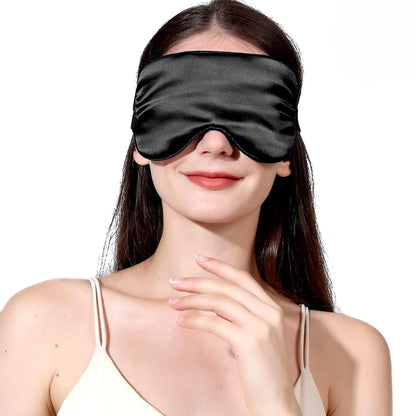masque de sommeil femme en soie de mûrier noir