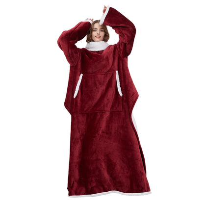 plaid cocooning en polaire rouge