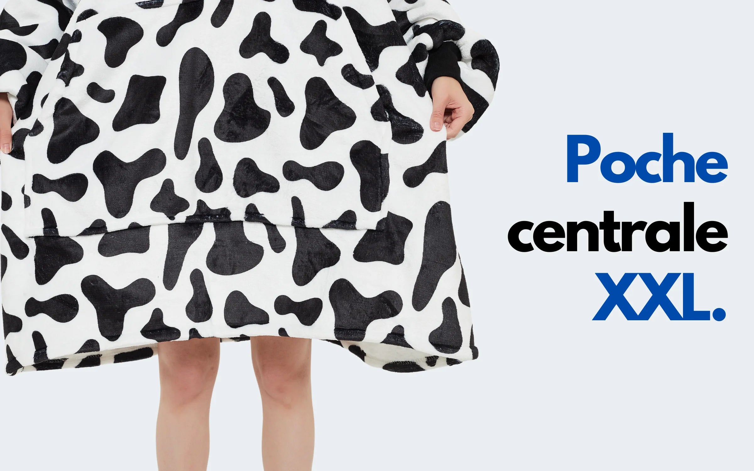 poche centrale XXL sweet à capuche vache