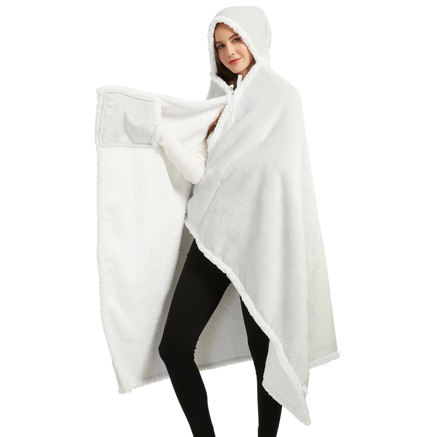 poncho femme blanc argent The Oversized Hoodie