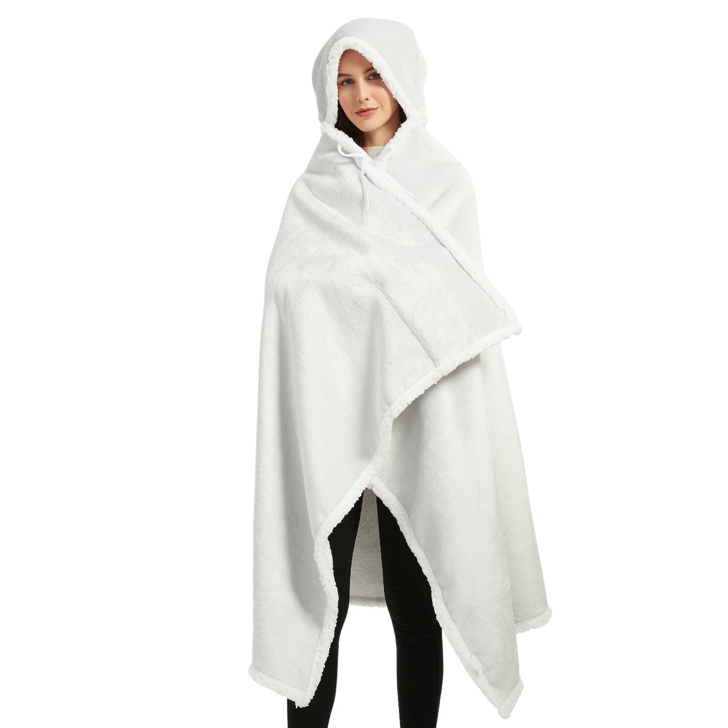 poncho plaid femme blanc argent The Oversized Hoodie
