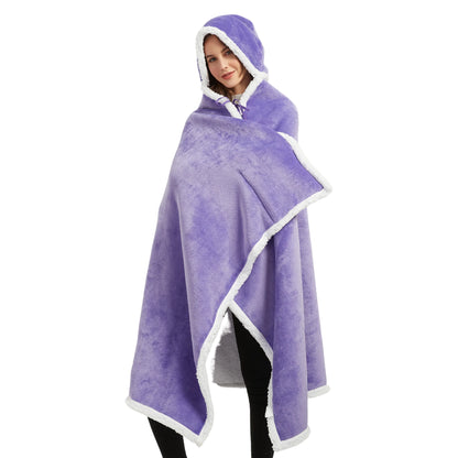 poncho plaid femme violet The Oversized Hoodie