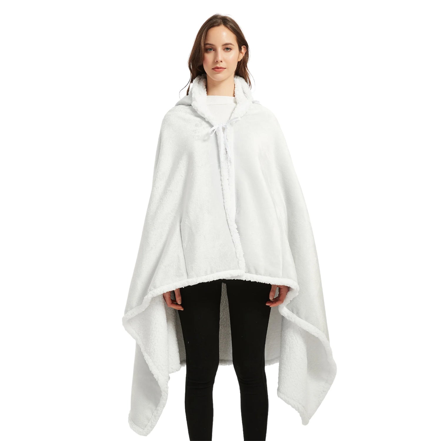 poncho polaire femme blanc argent The Oversized Hoodie