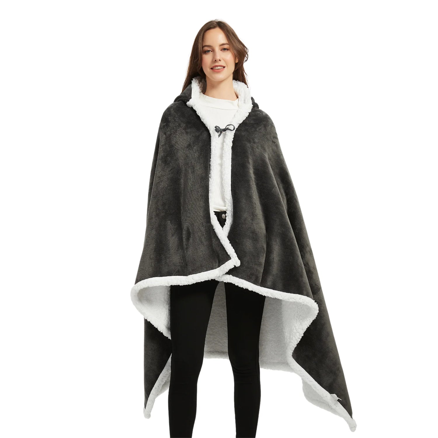 poncho polaire femme gris The Oversized Hoodie