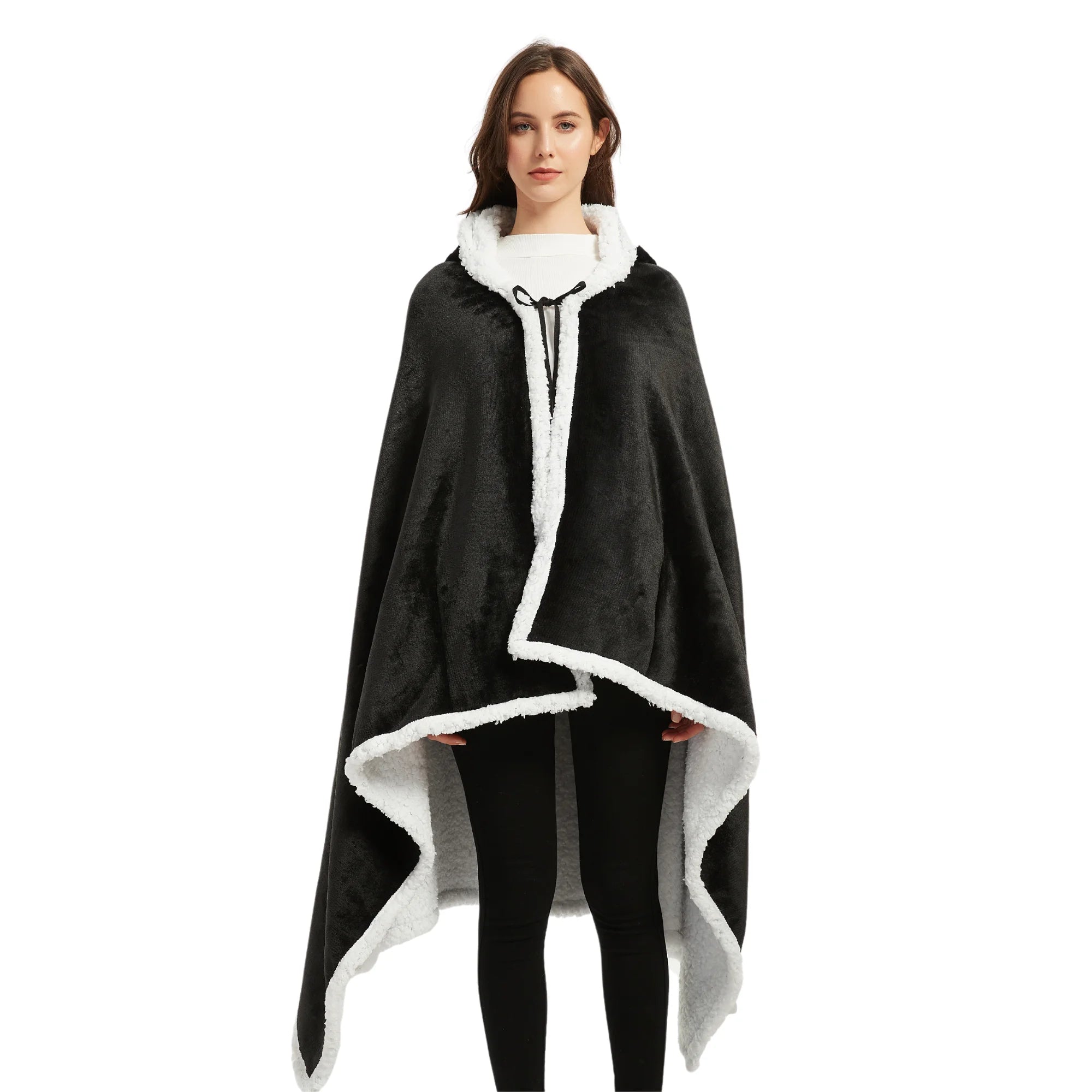 poncho polaire femme noir The Oversized Hoodie