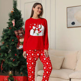 pyjama de noel femme col rond Famille Ours Polaire