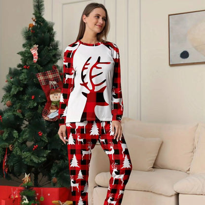 pyjama de noel femme motif Renne Rouge Noir