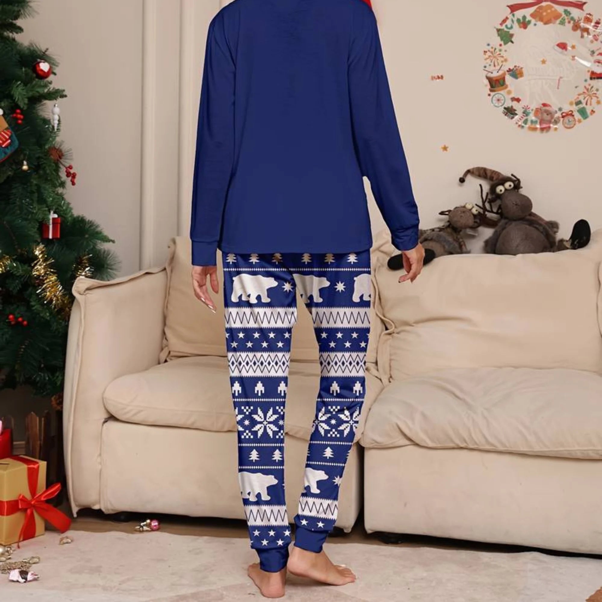 pyjama de noel femme motif Sapin Étoilé et Ours Polaire