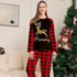 pyjama de noel femme rouge noir Renne en Mosaïque