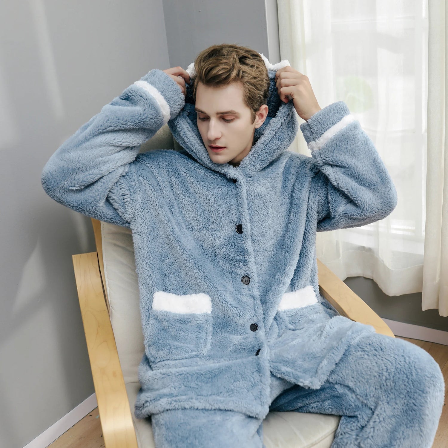 Pyjama d'hiver long pour enfant en pilou VACHE