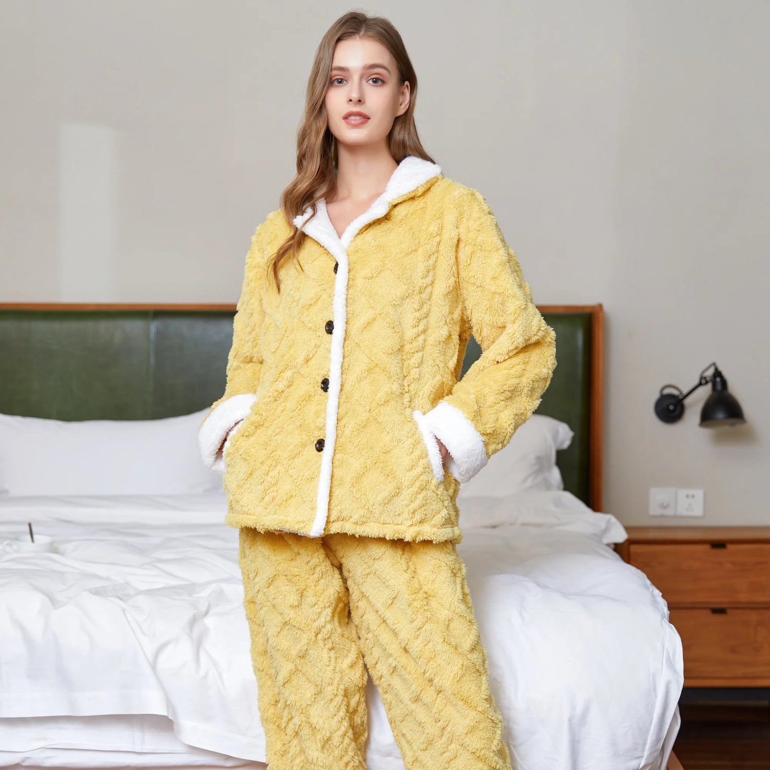 pyjama pilou pilou femme jaune