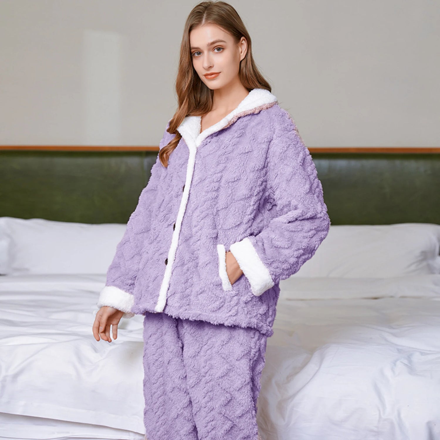 Pyjama Pilou Pilou Femme Violet avec Doublure Polaire