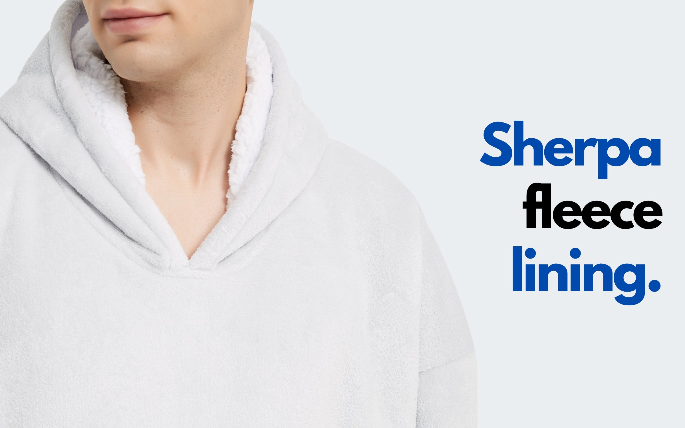 sherpa fleece lining white silver men's hoodie blanket wearable hooded blanket The Oversized Hoodie