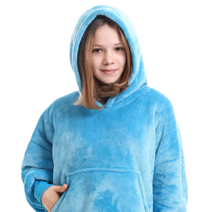 sweat à capuche enfant bleu azur The Oversized Hoodie