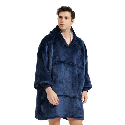 Pull Plaid Bleu - Sweat Plaid Polaire Homme à capuche et poche central –  Baconi