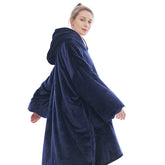 Oversized Hoodie® Bleu Pull Plaid Femme & Sweat Polaire Géant