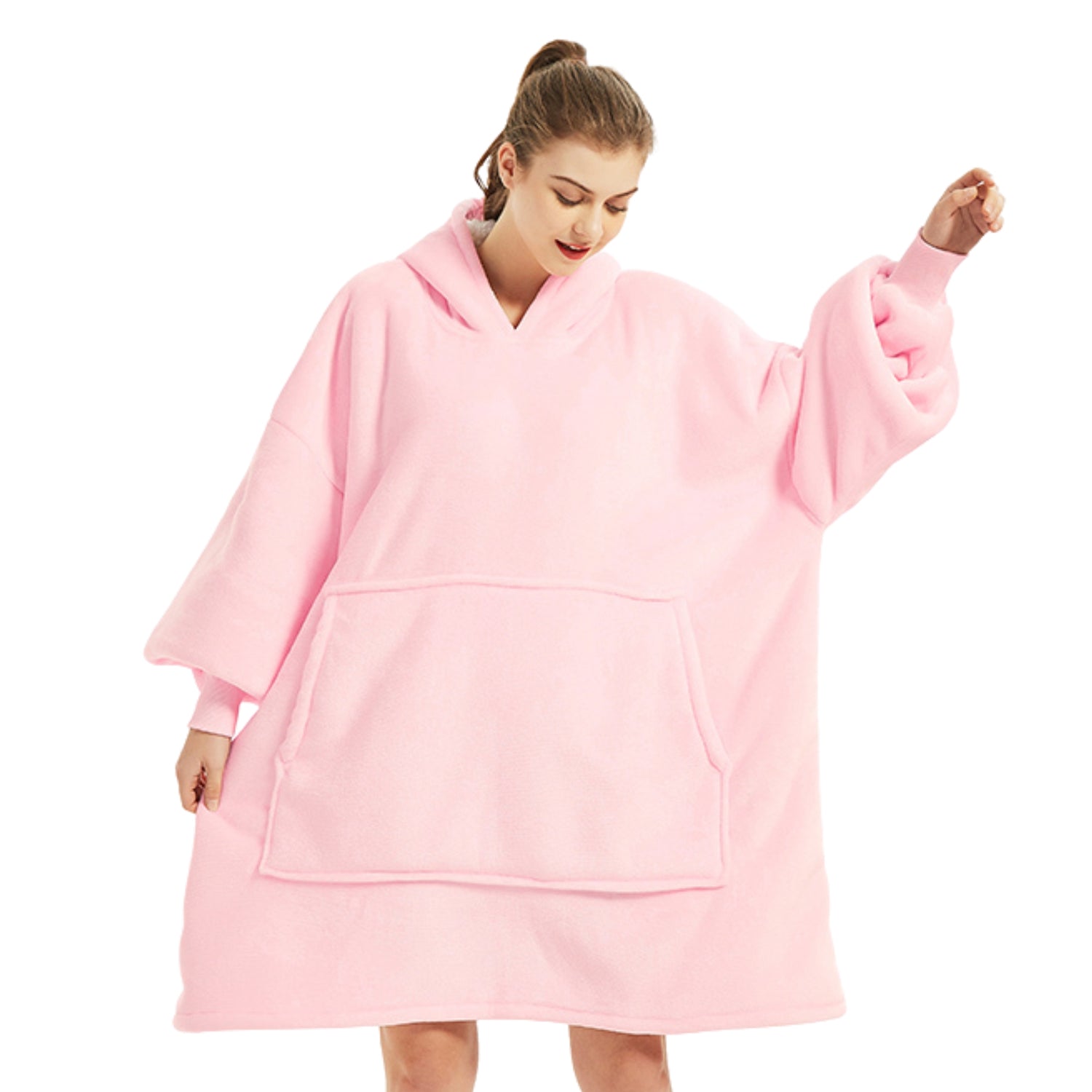 Pink Wearable Blanket Hoodie for Women