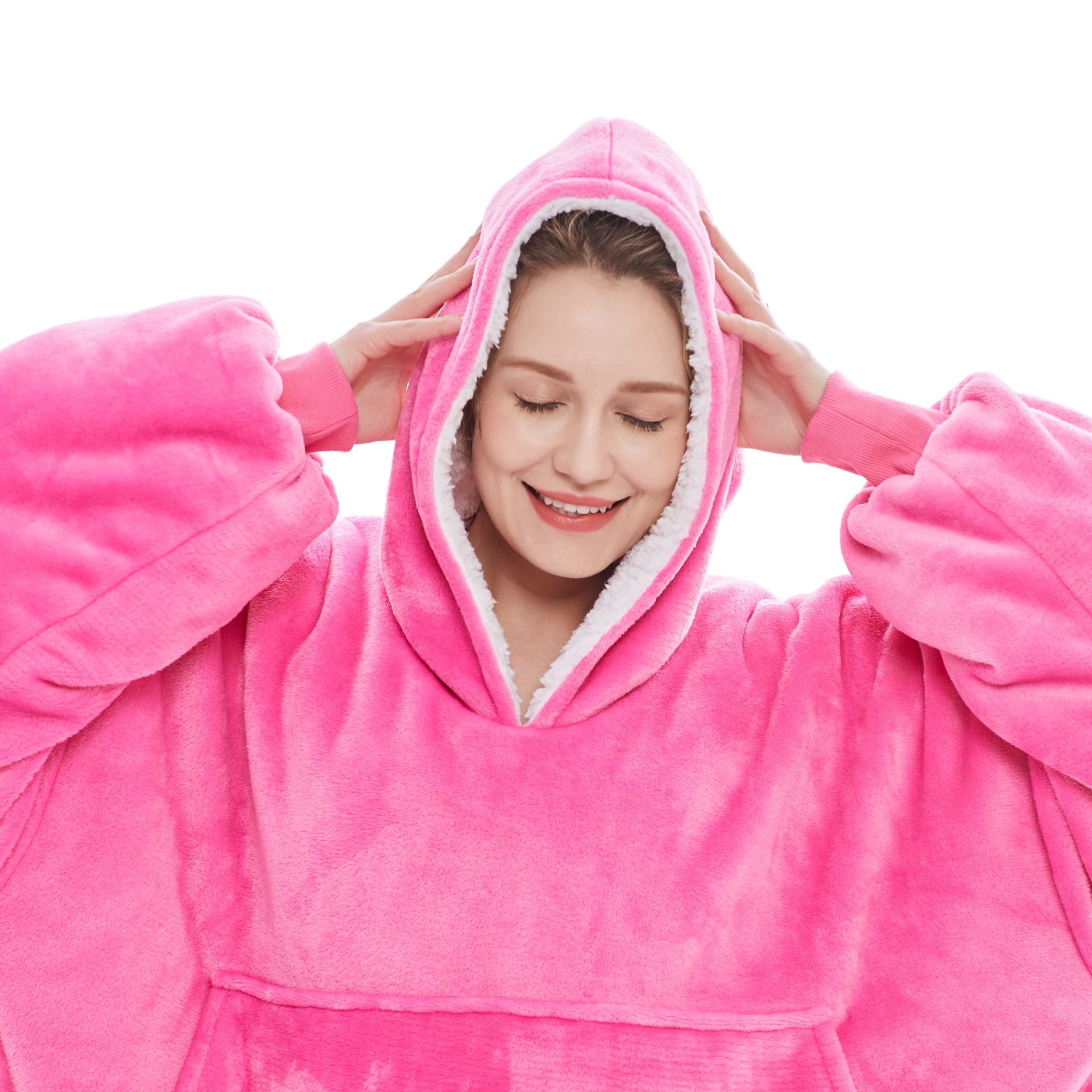 Fuchsia Wearable Blanket Hoodie for Women The Oversized Hoodie