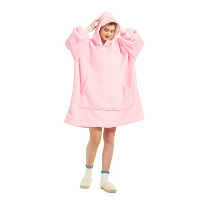 Pull Plaid Femme Sweat Polaire Géant Oversized Hoodie® Rose