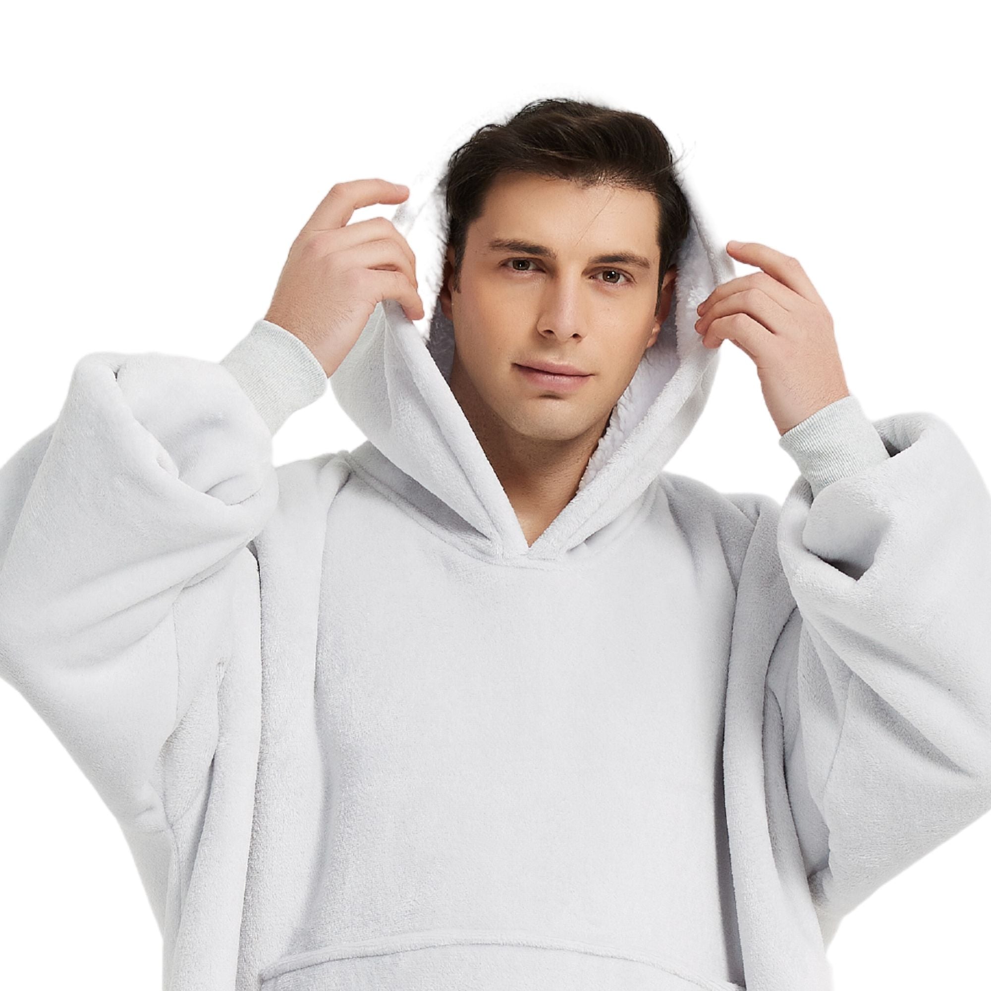 Batamanta Blanca Plata para Hombre Sudadera Manta