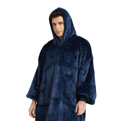 Pull Plaid Homme Bleu Sweat Polaire Géant doublure polaire sherpa hiver The Oversized Hoodie