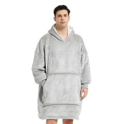 Pull Plaid Homme Gris Sweat Polaire Géant flanelle microfibre polyester The Oversized Hoodie