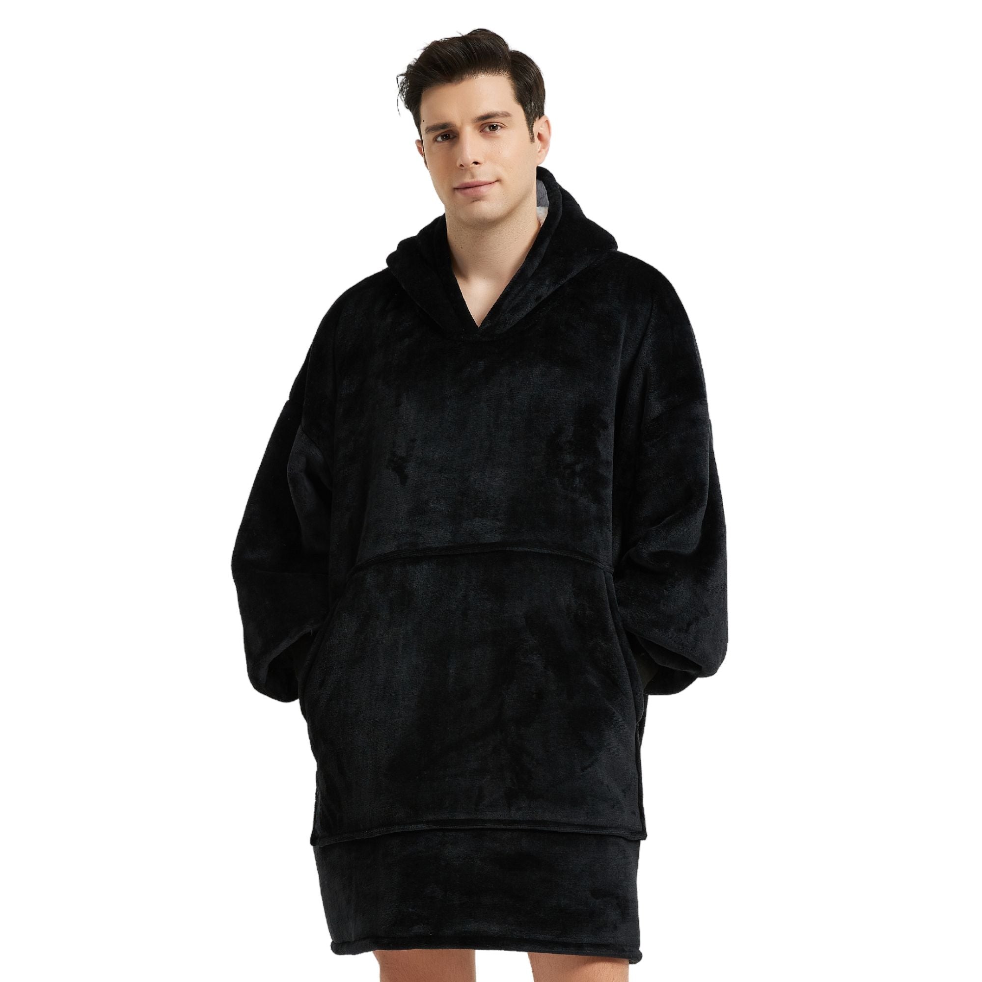 The Oversized Hoodie® Original noir homme poche centrale géante 