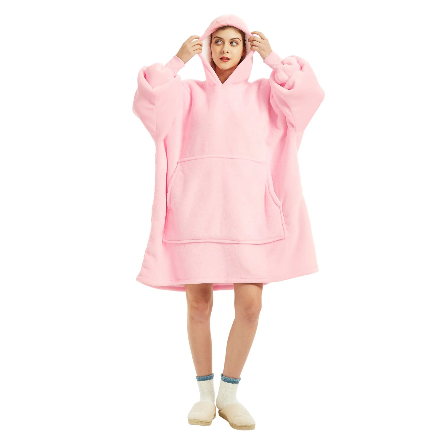 The Oversized Hoodie® femme cocon douceur confort moelleux rose 