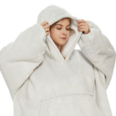 The Oversized Hoodie® femme flanelle microfibre textile blanc argent