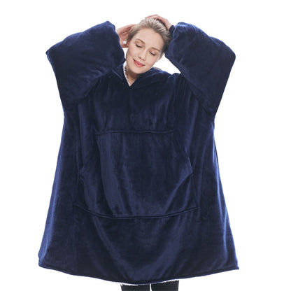 The Oversized Hoodie® femme poche centrale géante bleu marineThe Oversized Hoodie® femme long géant XL bleu marine 