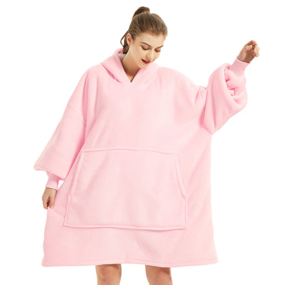 The Oversized Hoodie® femme poche centrale géante rose 