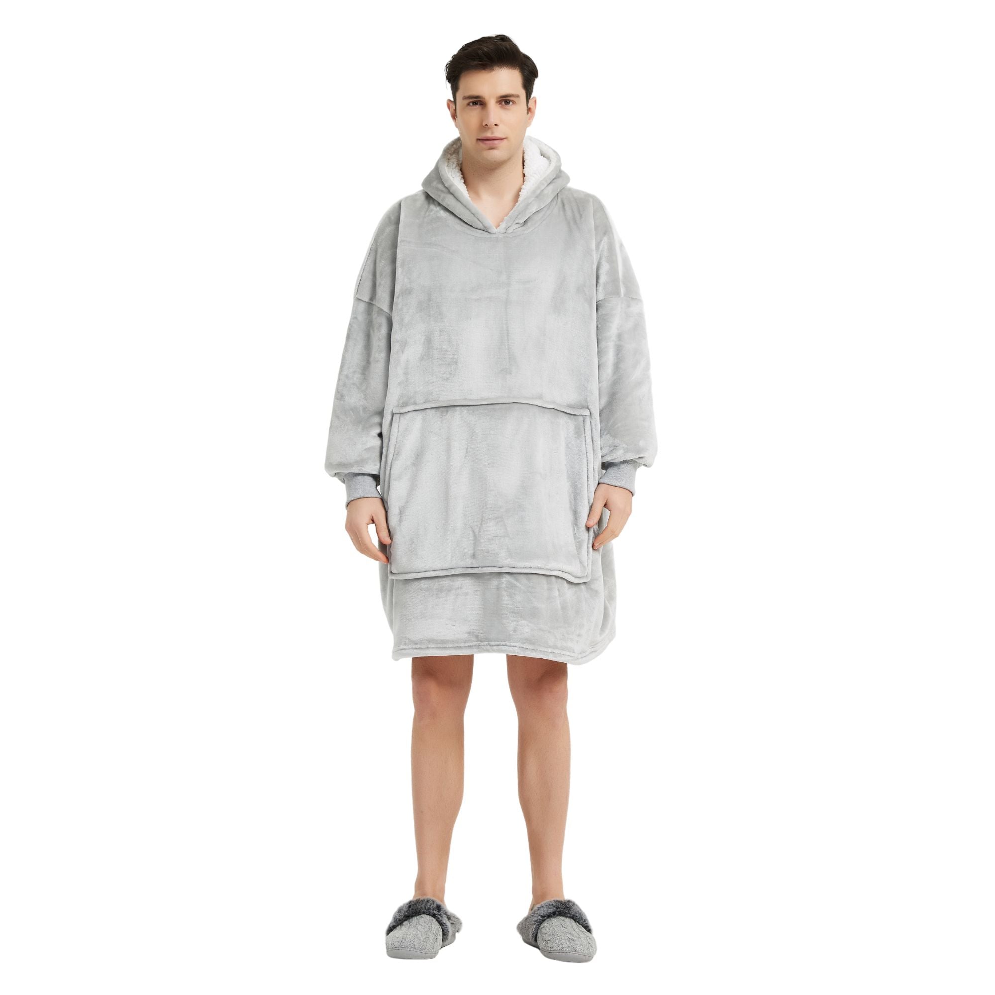 The Oversized Hoodie® gris clair homme cocon douceur confort moelleux chaud doux 