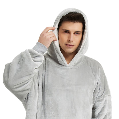 The Oversized Hoodie® gris clair homme flanelle microfibre textile 