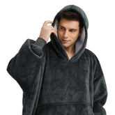 The Oversized Hoodie® gris homme flanelle microfibre polyester textile 