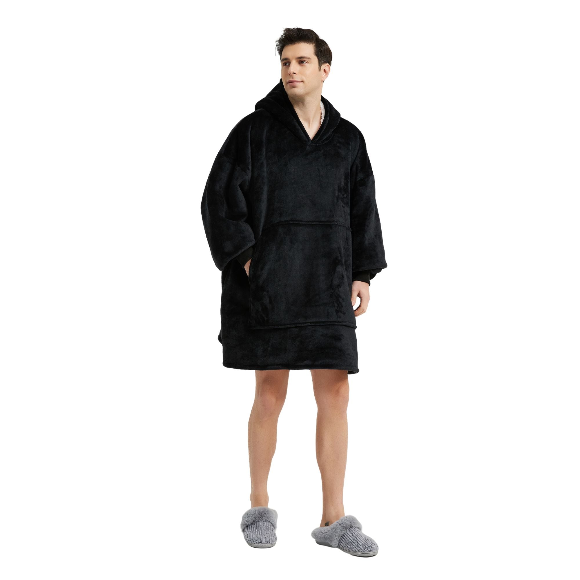 The Oversized Hoodie® noir homme cocon douceur confort moelleux chaud doux 