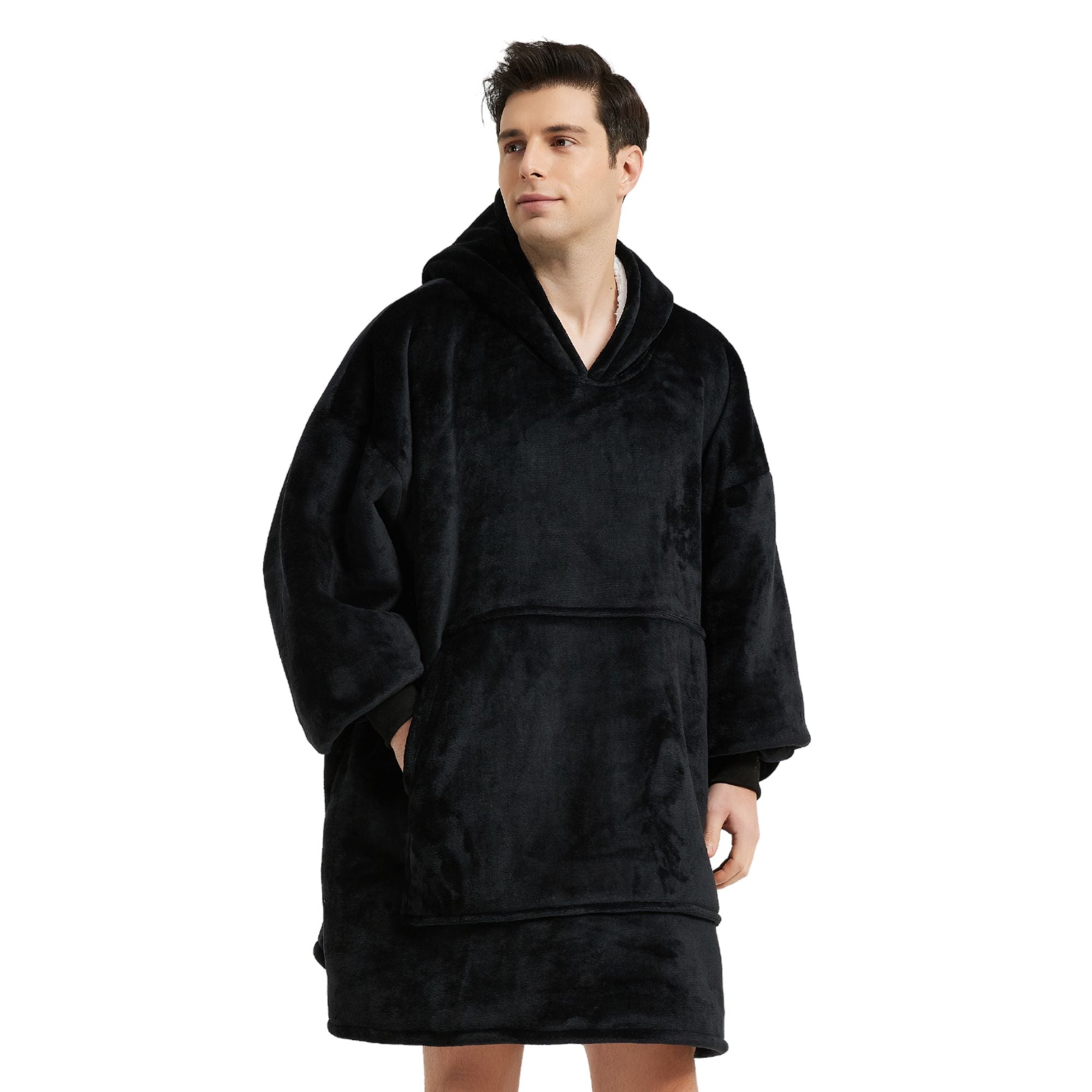 The Oversized Hoodie® noir homme cocon douceur confort moelleux chaud doux 