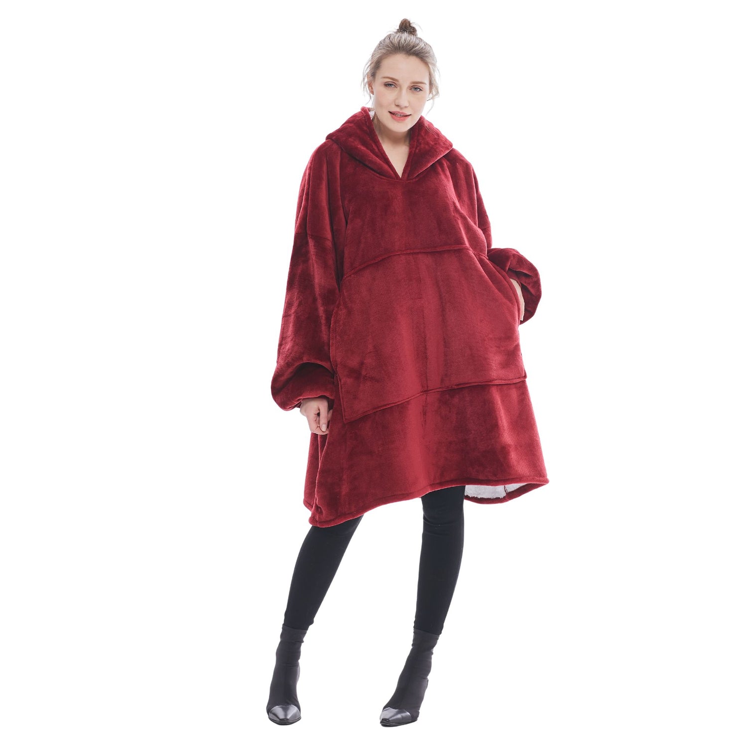 The Oversized Hoodie® red burgundy soft cosy comfy sweet 