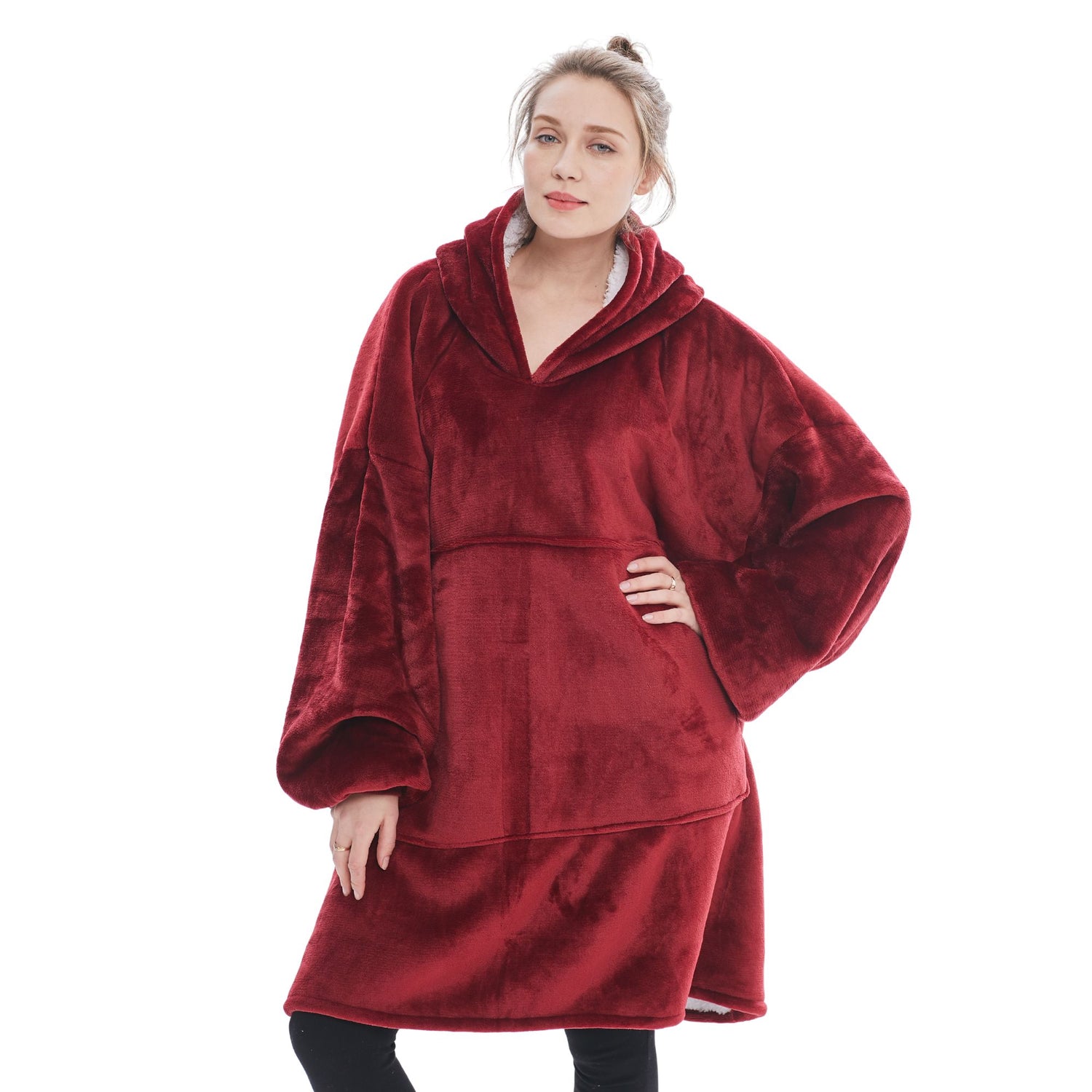 The Oversized Hoodie® woman best quality in the world red burgundy 