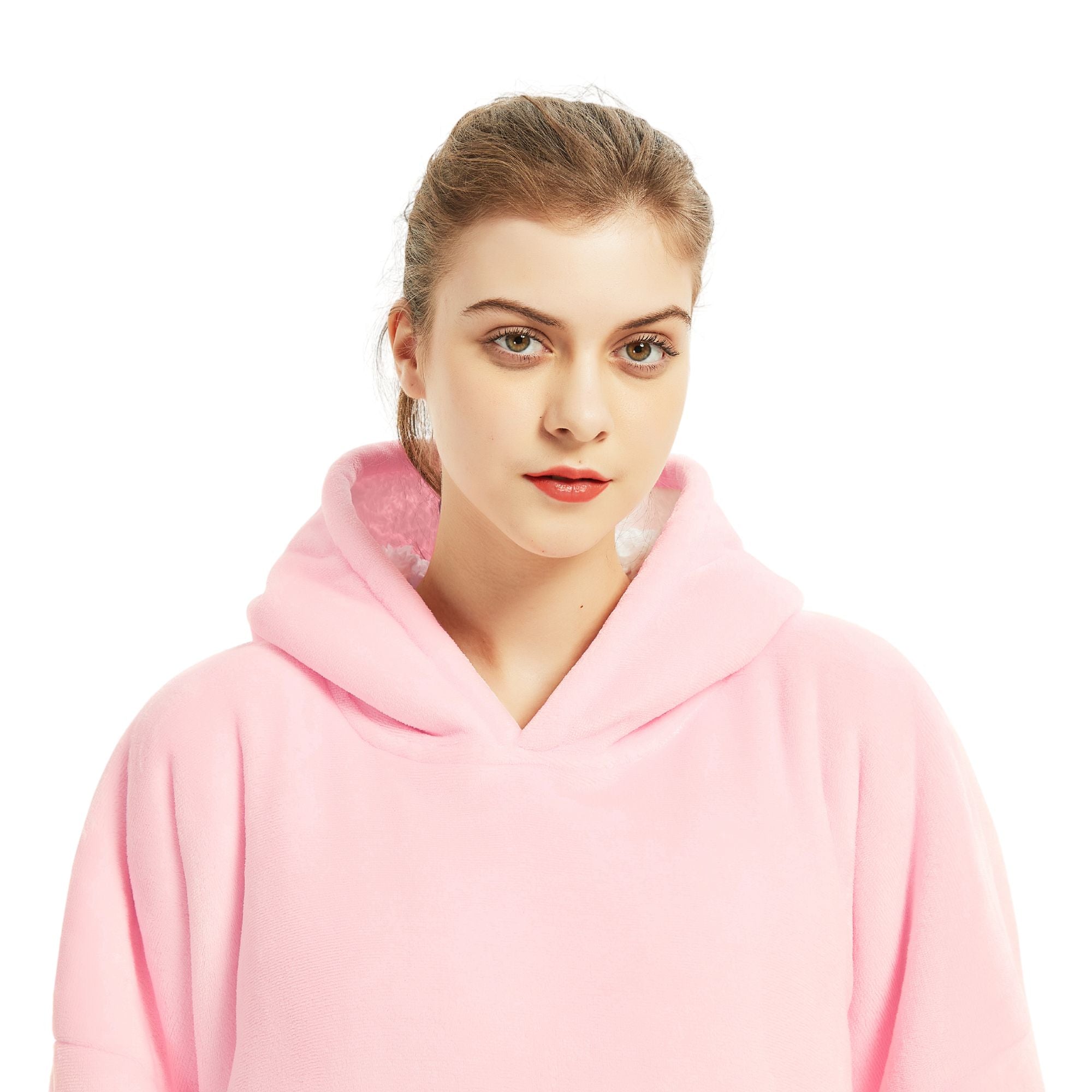 The Oversized Hoodie® woman flannel micofiber polyester textile pink 