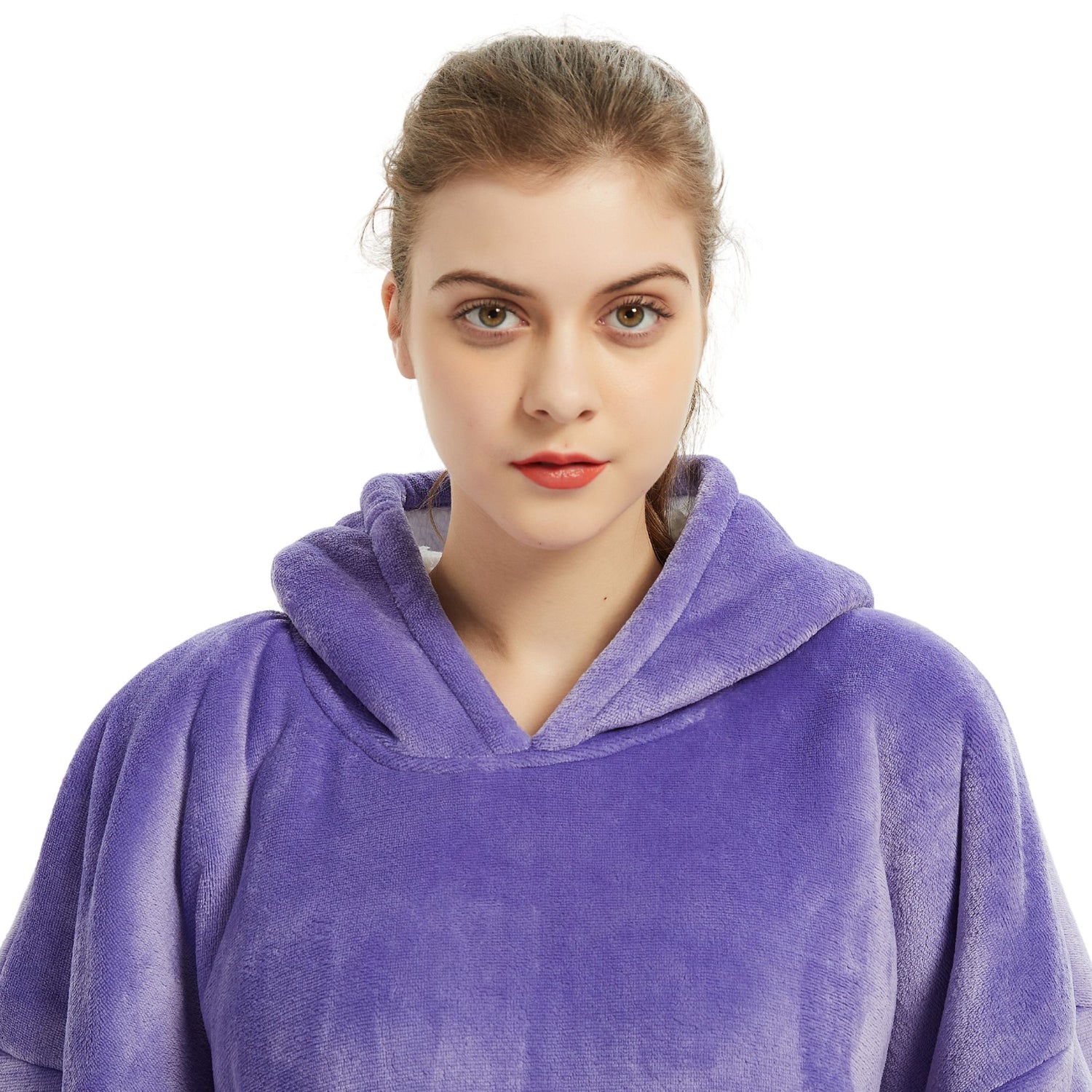 The Oversized Hoodie® woman flannel micofiber polyester textile purple 