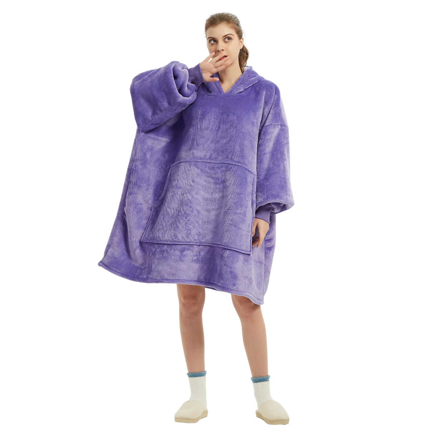 The Oversized Hoodie® woman giant large size long XL XXL thick purple 